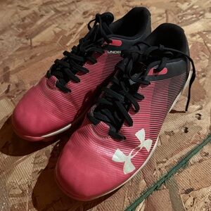 Under Armour Black and Pink Softball Cleats